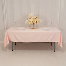Blush Lamour Satin Rectangular Tablecloth 60 x 102 in