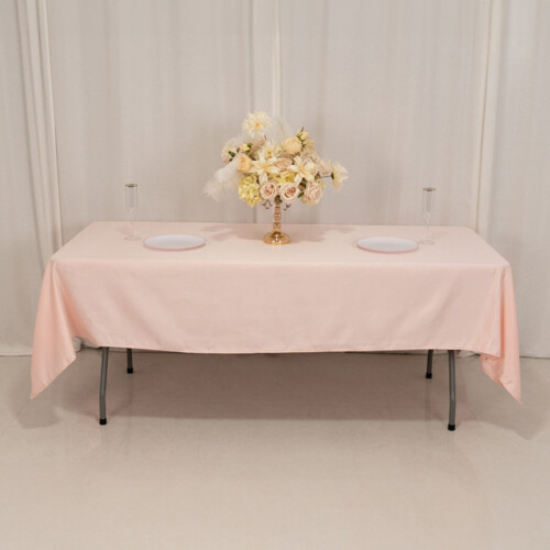 Blush Lamour Satin Rectangular Tablecloth 60 x 102 in