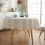 Vintage Boho Tablecloth 78 Inch Round Linen-Look Flax with 1