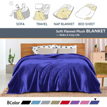 Navy Flannel Fleece Throw Blanket 50x60 in