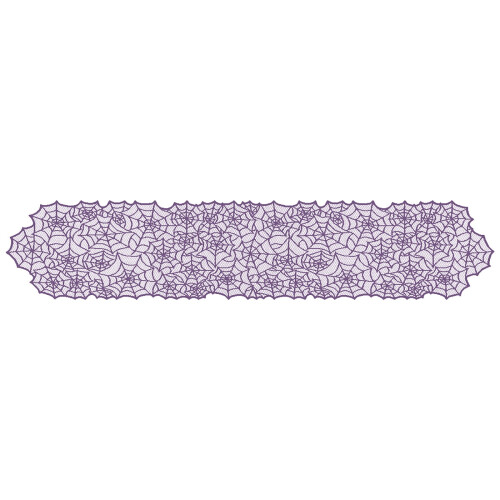 Purple Spider Web Lace Table Runner 72 in