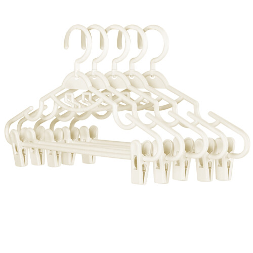 Heavy Duty Plastic Pants Hangers with Clips, 5-Pack
