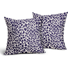 Blauw-witte kussenslopen met cheetahprint, 50x50 cm, set van 2