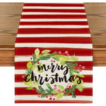 Christmas Table Runner Cotton Linen 13 x 72 in