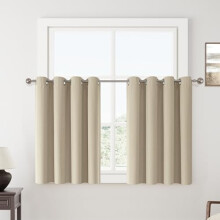 Linen Blackout Curtains 52x90 in 2 Panels Grommet Top