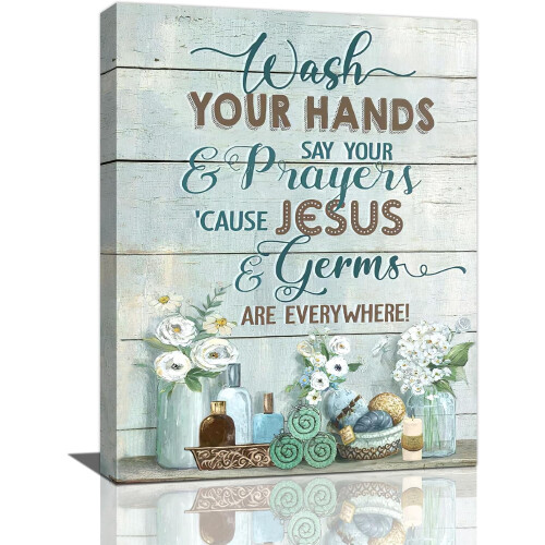 Bathroom Rules Canvas Print 12 x 16 in