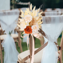 Silk Chair Back Flowers for Weddings & Events