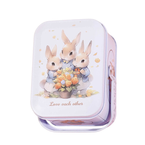 Easter Cookie Jar Metal Tinplate Storage Jar with Lid and