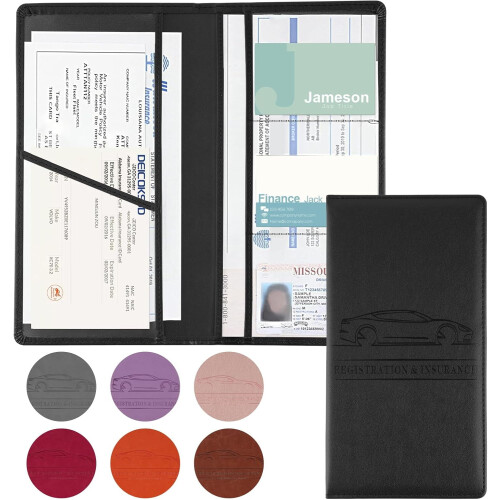 PU Leather Car Document Holder with Magnetic Closure,