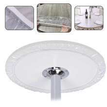 Clear PVC Round Table Cover with Elastic Fit
