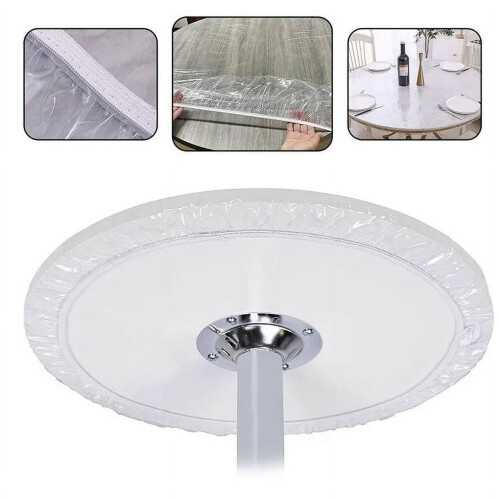 Clear PVC Round Table Cover with Elastic Fit