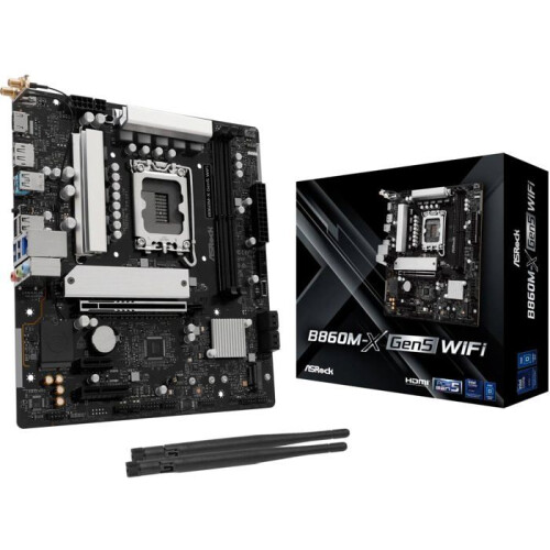 Asrock Placa base Micro ATX - ASROCK - Socket LGA 1851 - Chipset Intel B860 - DDR5 - Memoria máxima 128 Go
