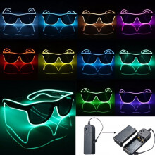 Ludlz LED EL Wire Glow Solbriller til Natklubfester