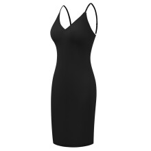 Shapewear Slip Dress for Women Under Dress Spaghetti-Black XL