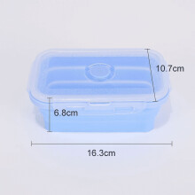 Silicone Collapsible Lunch Box with Lid, 2-Compartment