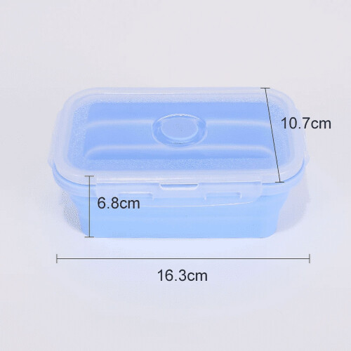 Silicone Collapsible Lunch Box with Lid, 2-Compartment