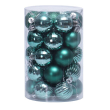 34 Pack 4cm Shatterproof Christmas Ball Ornaments Green