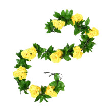Artificial Rose Garland Yellow Silk Floral Vine 240cm