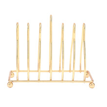 Golden Iron Plate Stand 3-Tier Dish Rack