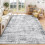 6x9ft Vintage Distressed Runner Rug Grey 1