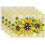 Sunflower Bee Table Mats Buffalo Plaid Burlap 4PCS 1