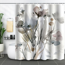 Blumen-Duschvorhang mit 12 Haken, Aquarell-Blumenmuster
