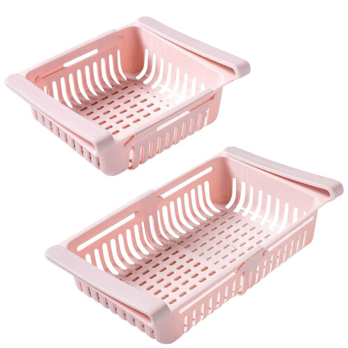 Fridge Pull-Out Storage Rack with Side Clips, Food-Grade