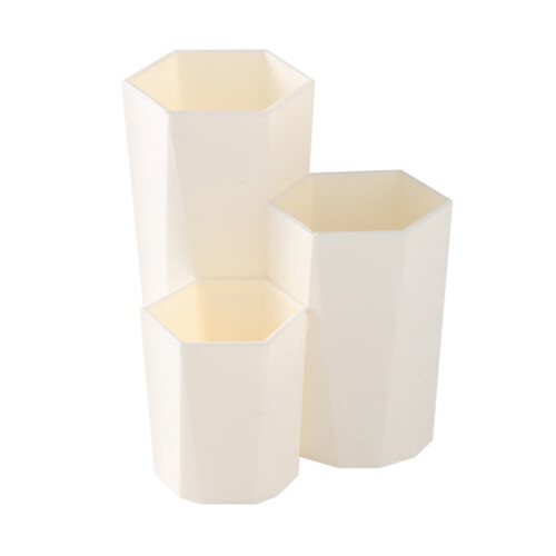 Witte plastic bureau-organizer met 6 vakken