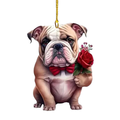 Pingente em forma de coração com urso e rosa – 1 peça