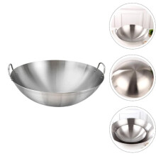 Stainless Steel Round Bottom Wok 11 Inch with 2 Loop Handles