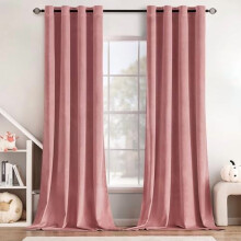 Blush Pink Velvet Blackout Curtains 52x84 in Set of 2