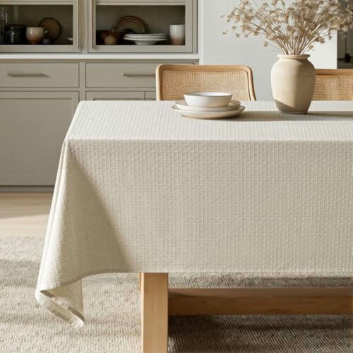 Natural Cotton-Linen Tablecloth Rectangular