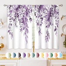 Purple Eucalyptus Kitchen Curtains 27.5x39 in (2 pcs)