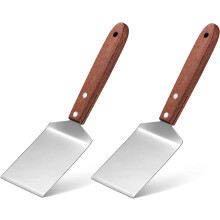 2-Piece Stainless Steel Brownie Spatula with Wooden Handle