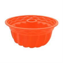 Spiral Bundt Cake Pan, Non-Stick Silicone, Orange