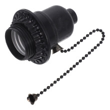 Soicéad Bolgáin Solais Bakelite Dubh le Corda 15cm