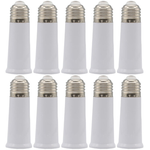 E27 Socket Extender Adapter White 10 Pack