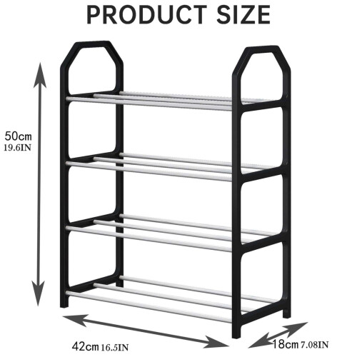 Stackable Metal Shoe Rack White 3-Tier 2