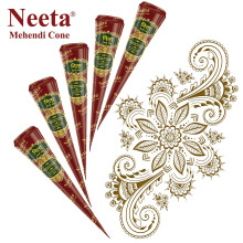 2 x Neeta Mehndi Cones Neeta Henna Cones Netta Mahendi For Temporary Body Art Tattoo All Natural Herbal Pure Henna Paste Cones (Neeta Henna Cones x 2)