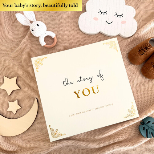 Inspirational Baby Journal & Memory Book Keepsake - Cream & Gold 1