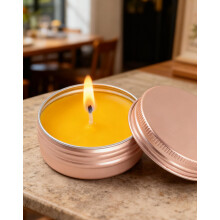 LJY 28 Pack Round Rose Gold Aluminium Tins with Screw Lids 30mL (1 fl oz) – Small Metal Containers for Lip Balm, Salves, Crafts and Travel Storage