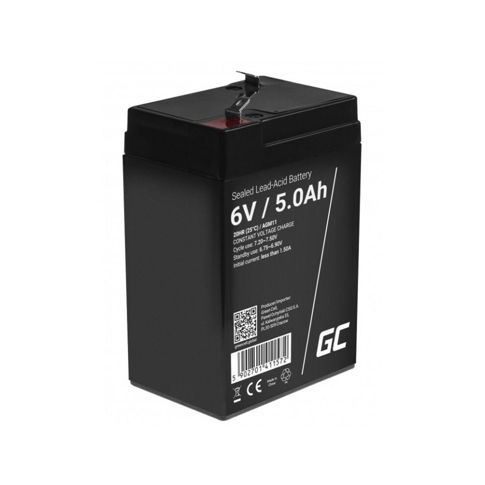 Green Cell AGM VRLA 6V 5Ah maintenance-free battery for alarm systems, cash registers, toys-image-OPC-PTXKNVM-NEW