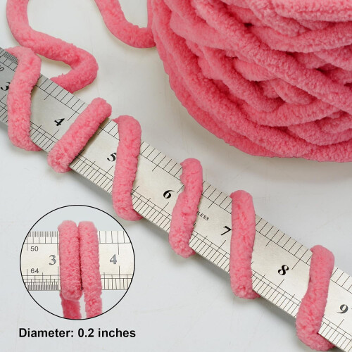 Chenille teppegarn 100 g 6 Super klumpete 72 meter 1