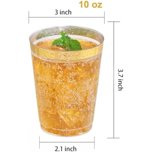 Goldglitzernde Plastikbecher, 9 oz, 120er-Packung 2