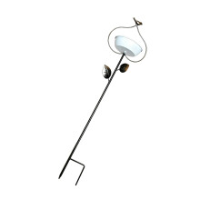 Tuinvogelbadpaal met antieke metalen constructie, perfect om-Wit