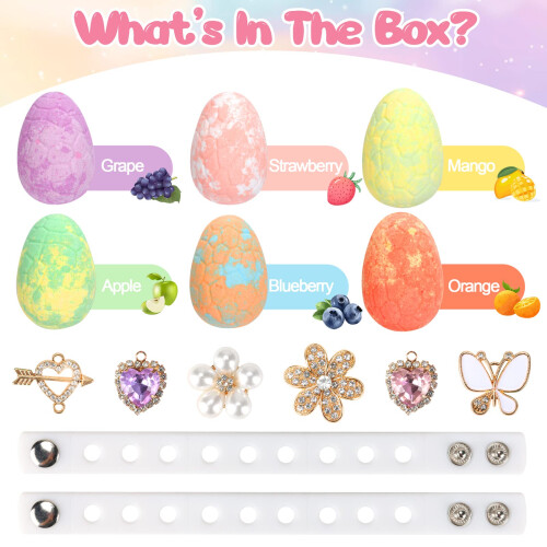 Bath Bombs for Kids, Panspace 6 Pack Dino Egg Kids Bath Bombs with Surprise Inside 1