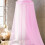 Roze polyester bedhemel/koepel met klamboe 2