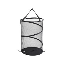 Zusammenfaltbarer Wäschekorb aus Netzgewebe – Schwarz, 34 x 55 cm