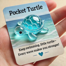 Mini Resin Pocket Turtle Keepsake Set with Message Cards
