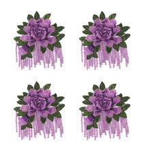 Floral Embroidery Sewing On Patches For DIY Fashion-Purple